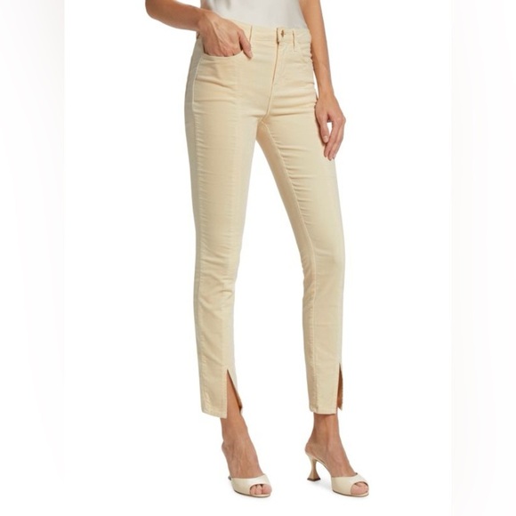 L'AGENCE Jyothi Velvet High Rise Split-Ankle Jeans Champagne Womens Sz 25 NWOT - Picture 2 of 10